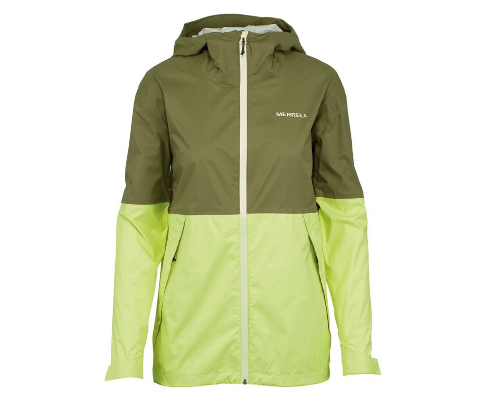 Merrell Jackets Olive/Green - Fallon Rain - Womens 63NAZOCRD